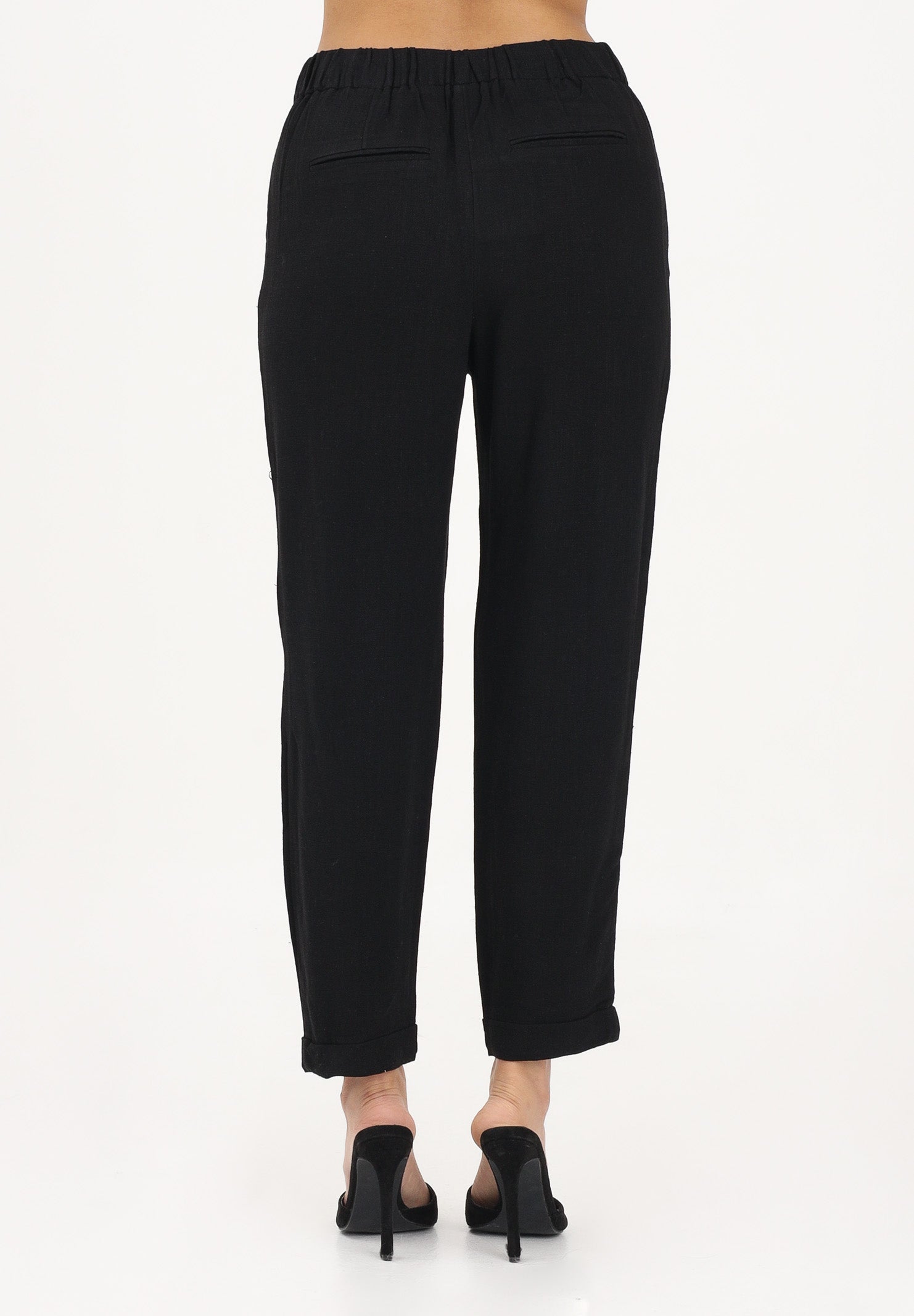 ONLY Pantalone nero da donna con cintura coordinata 15367751 BL ONLY 