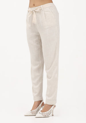 ONLY Pantalone panna da donna con cintura coordinata 15367751 MO ONLY 