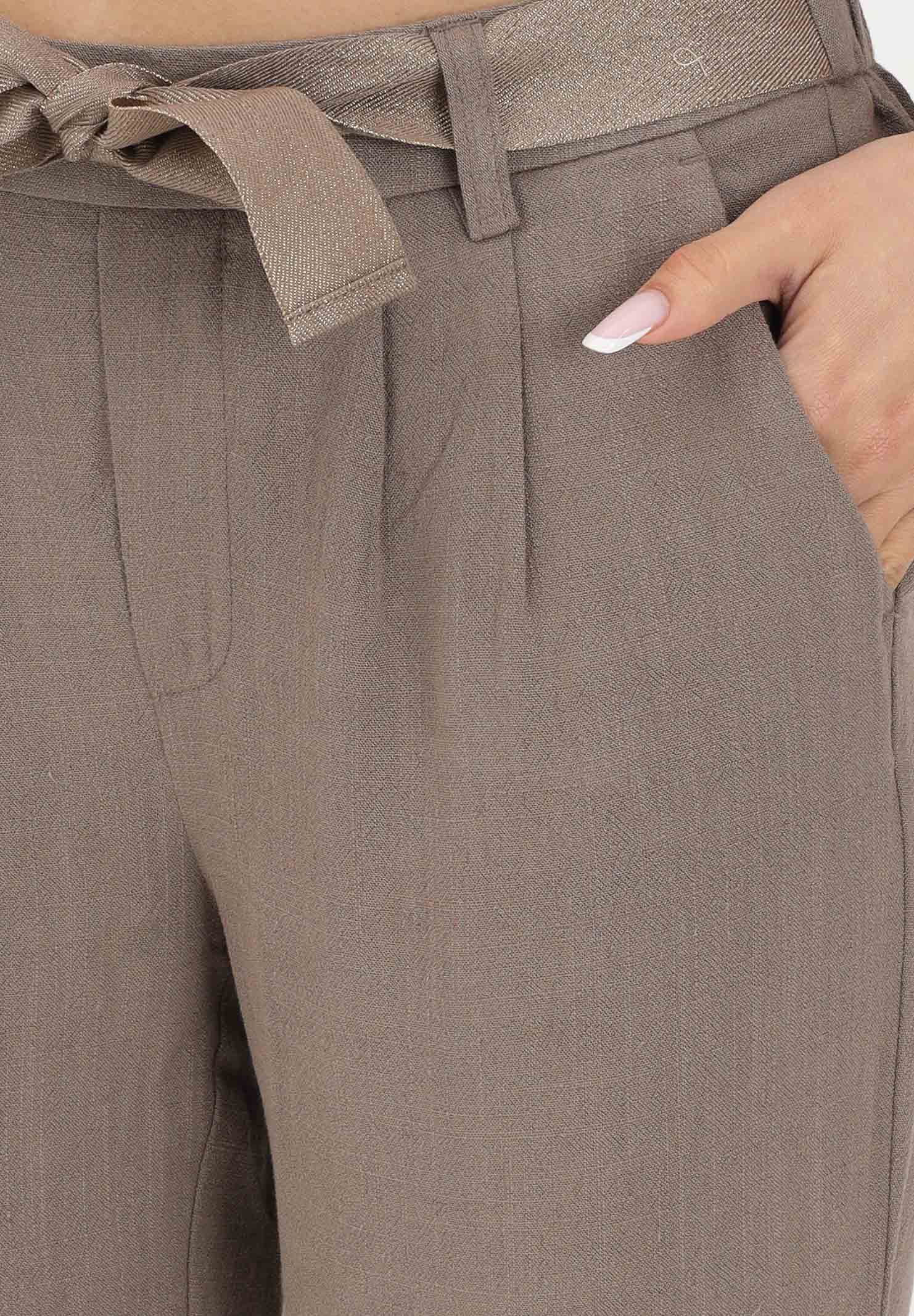 ONLY Pantalone marrone da donna con cintura coordinata 15367751 WA ONLY 