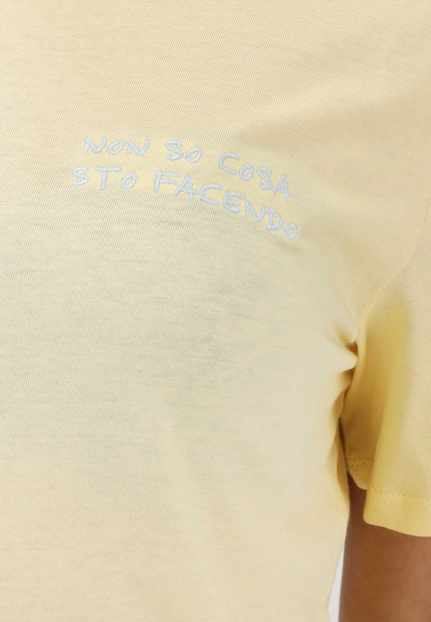 ONLY T-shirt a manica corta gialla da donna con ricamo 15368637 PABA ONLY 
