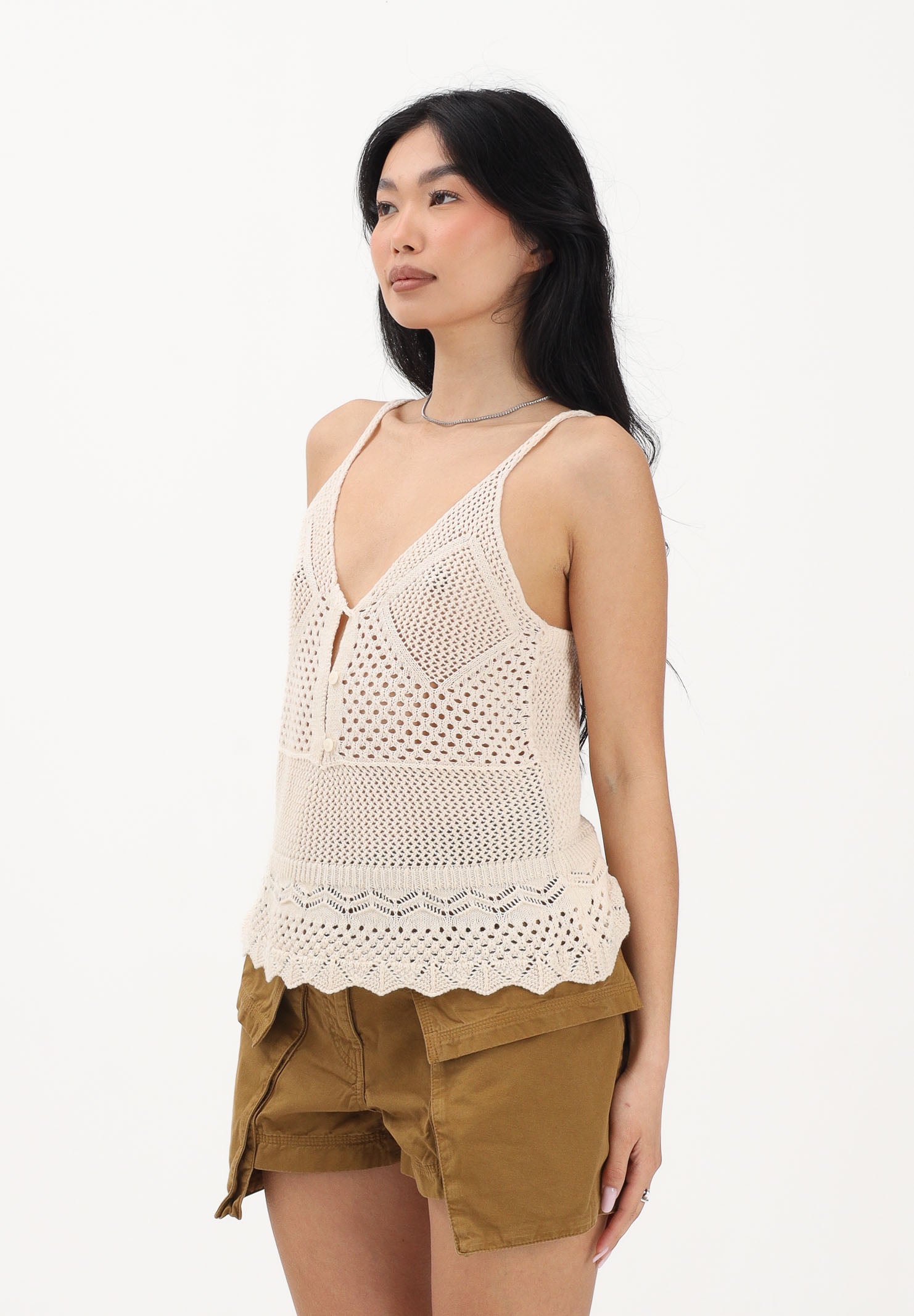 ONLY Top panna da donna dal gusto boho e femminile 15369246 ECDT ONLY 