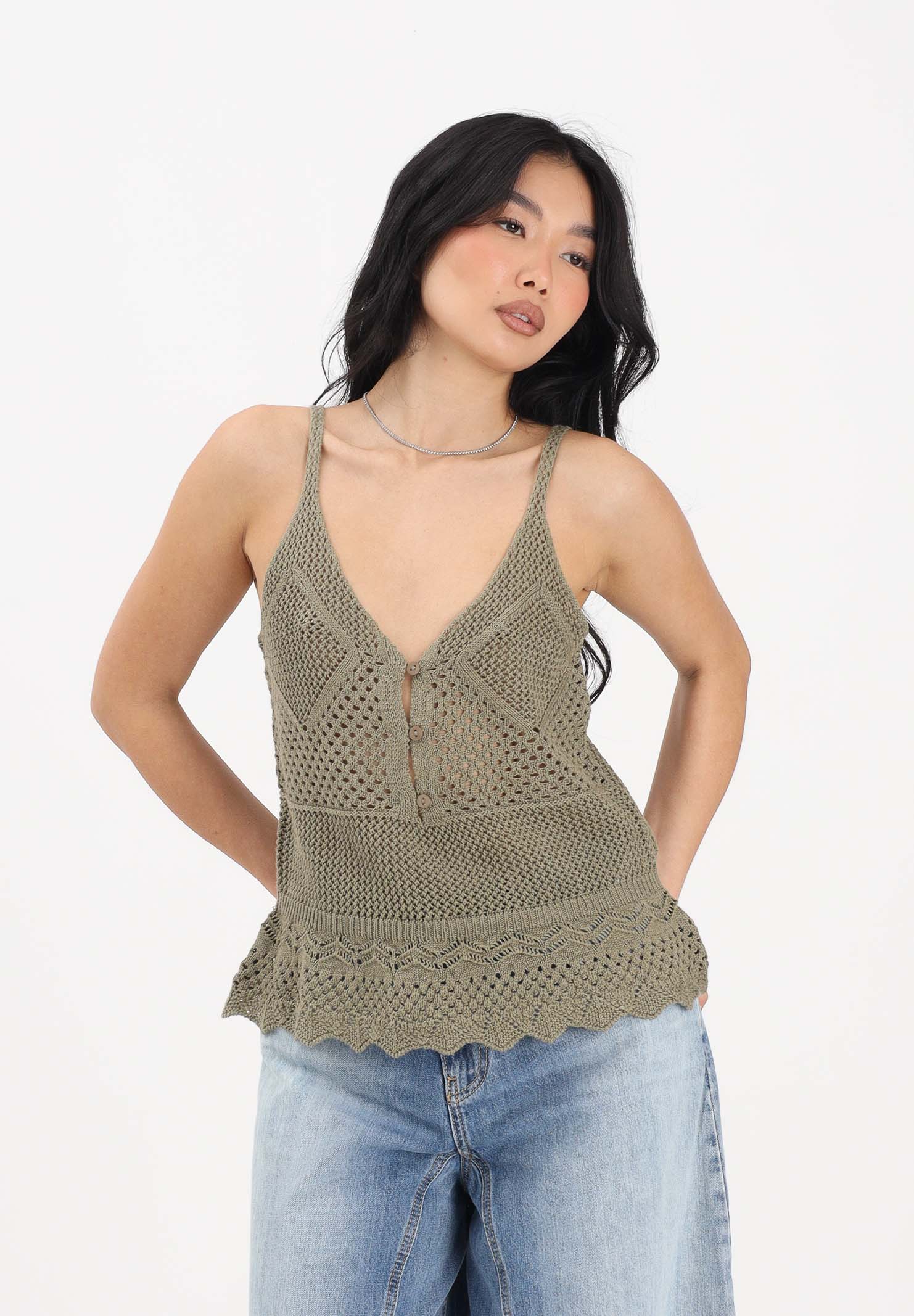 ONLY Top verde militare da donna dal gusto boho e femminile 15369246 ME ONLY 