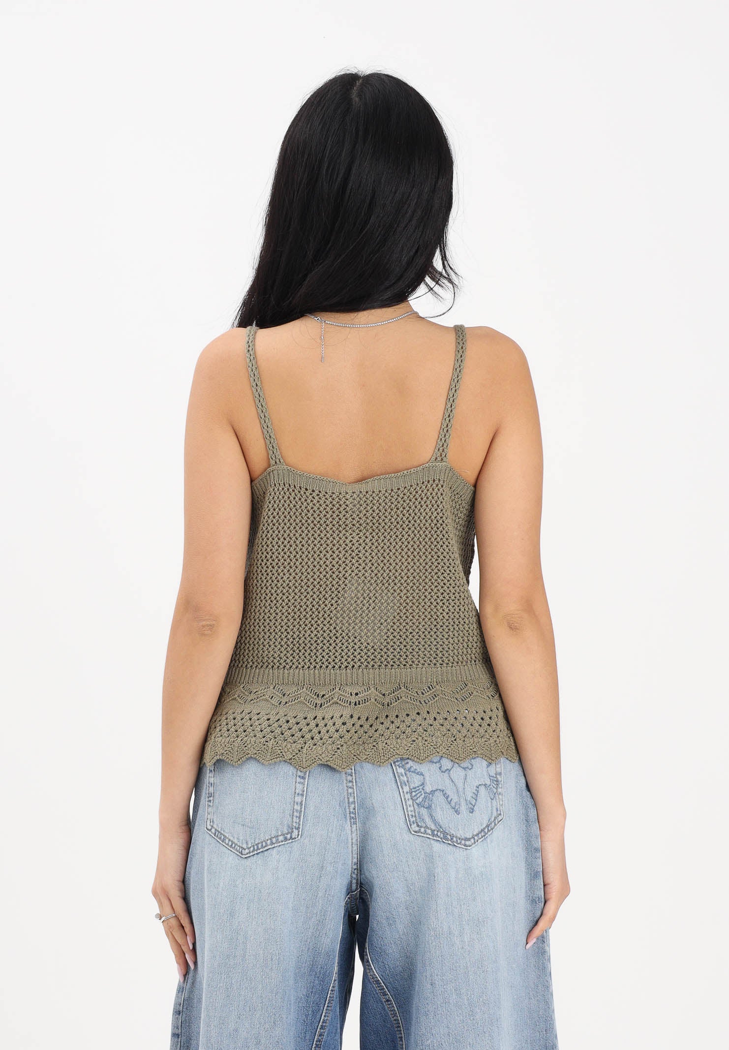 ONLY Top verde militare da donna dal gusto boho e femminile 15369246 ME ONLY 