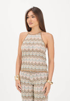 ONLY top Foja in colore Foxtrot Jadeite marrone beige da donna. 15369377 FOJA ONLY 