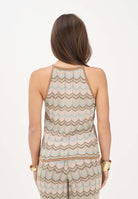 ONLY top Foja in colore Foxtrot Jadeite marrone beige da donna. 15369377 FOJA ONLY 