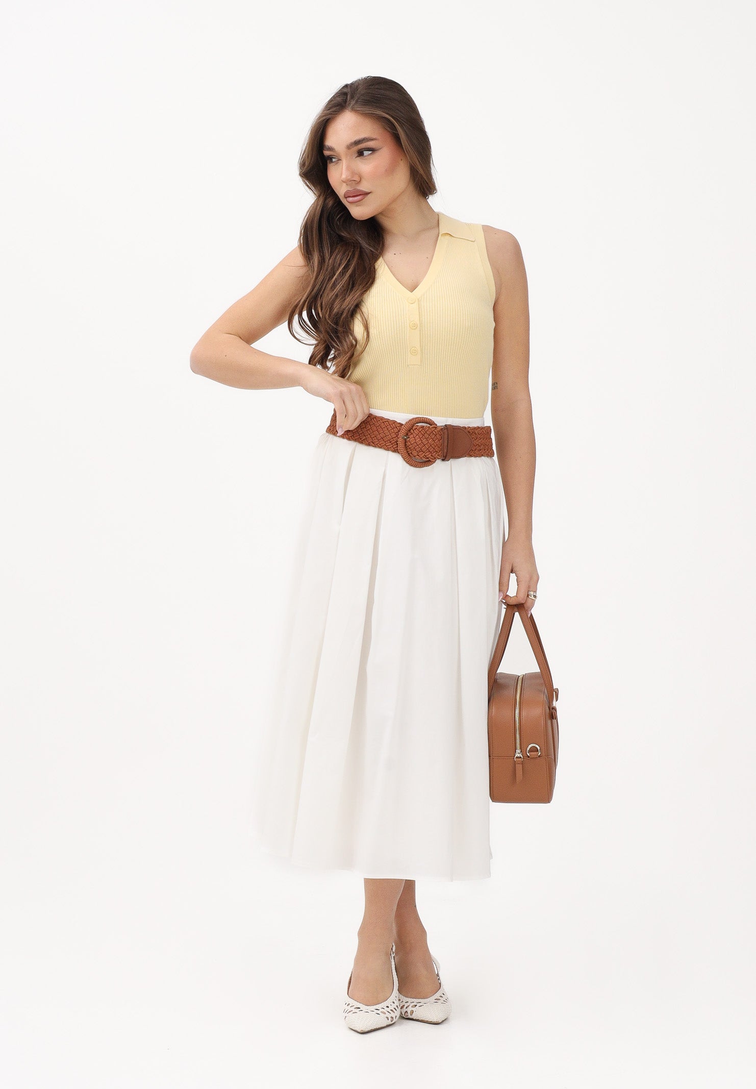 ONLY Gonna midi bianca da donna 15369555 CLDA ONLY 