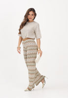 ONLY Pantalone multicolore da donna in maglia lurex con motivo chevron all-over 15369997 FOJA ONLY 