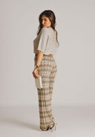 ONLY Pantalone multicolore da donna in maglia lurex con motivo chevron all-over 15369997 FOJA ONLY 