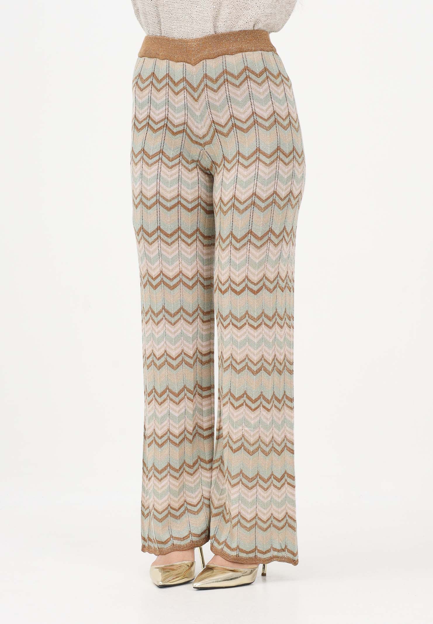 ONLY Pantalone multicolore da donna in maglia lurex con motivo chevron all-over 15369997 FOJA ONLY 