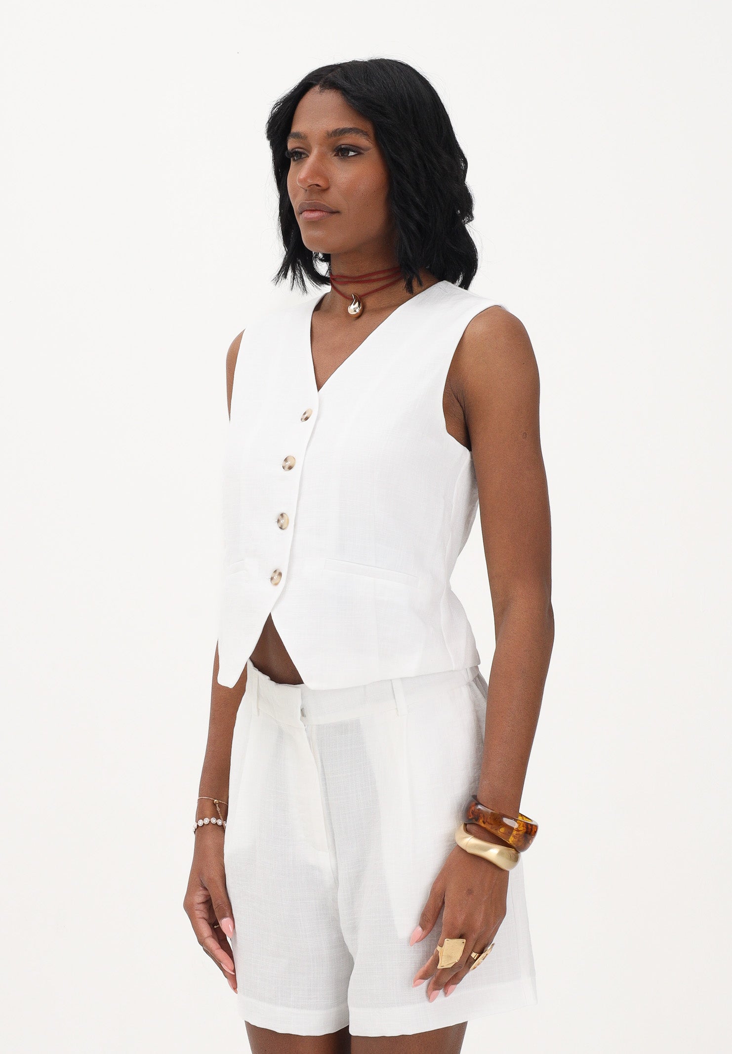 ONLY Gilet bianco da donna 15370277 BRWI ONLY 