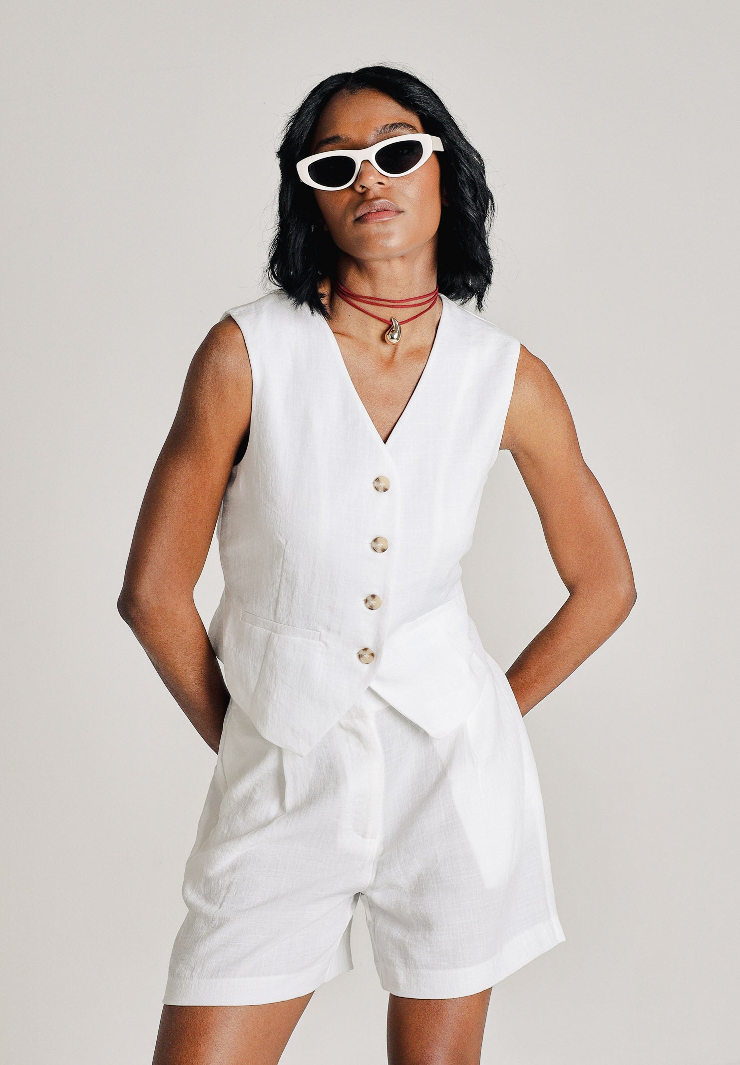 ONLY Gilet bianco da donna 15370277 BRWI ONLY 