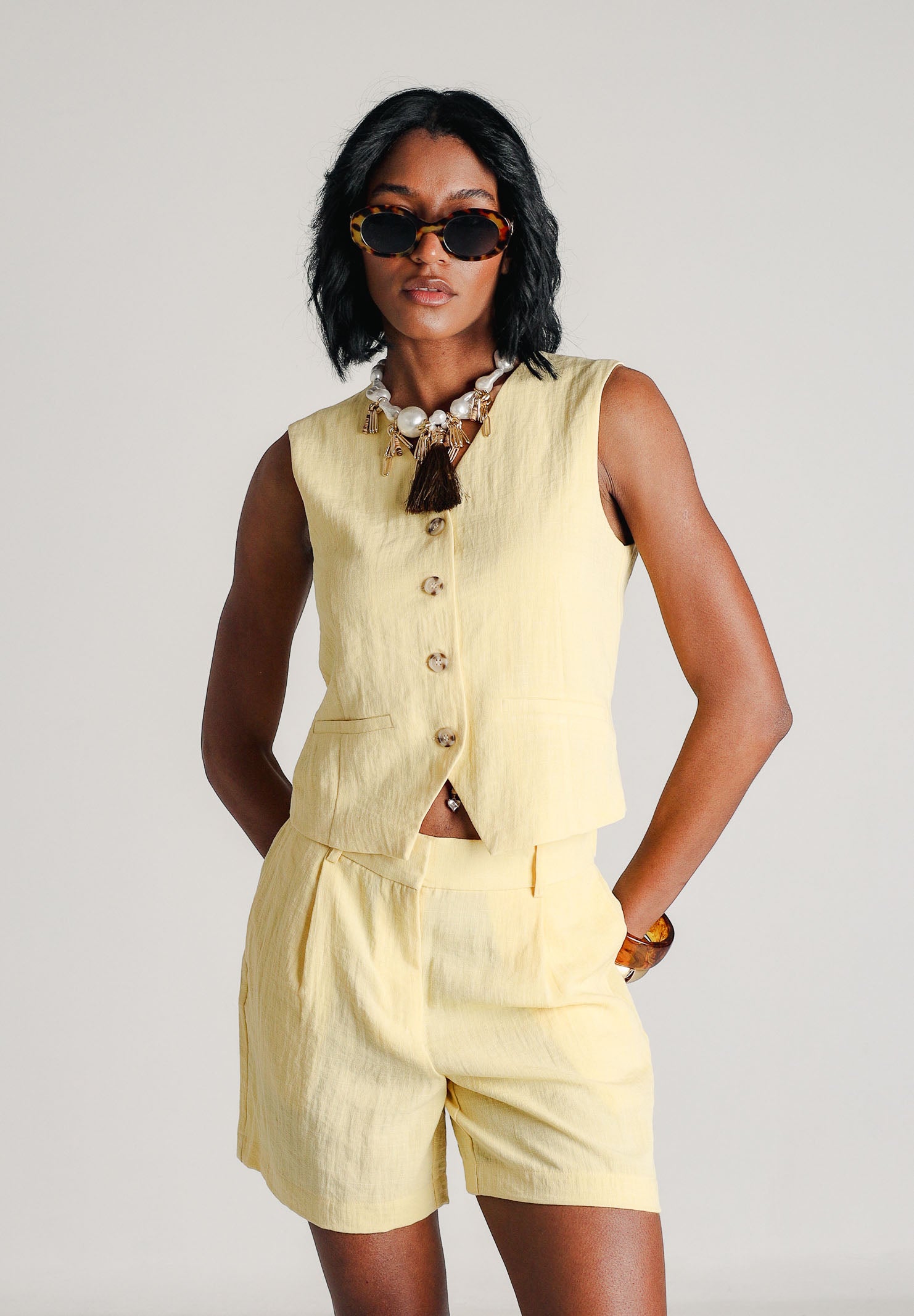 ONLY Gilet giallo da donna 15370277 SU ONLY 