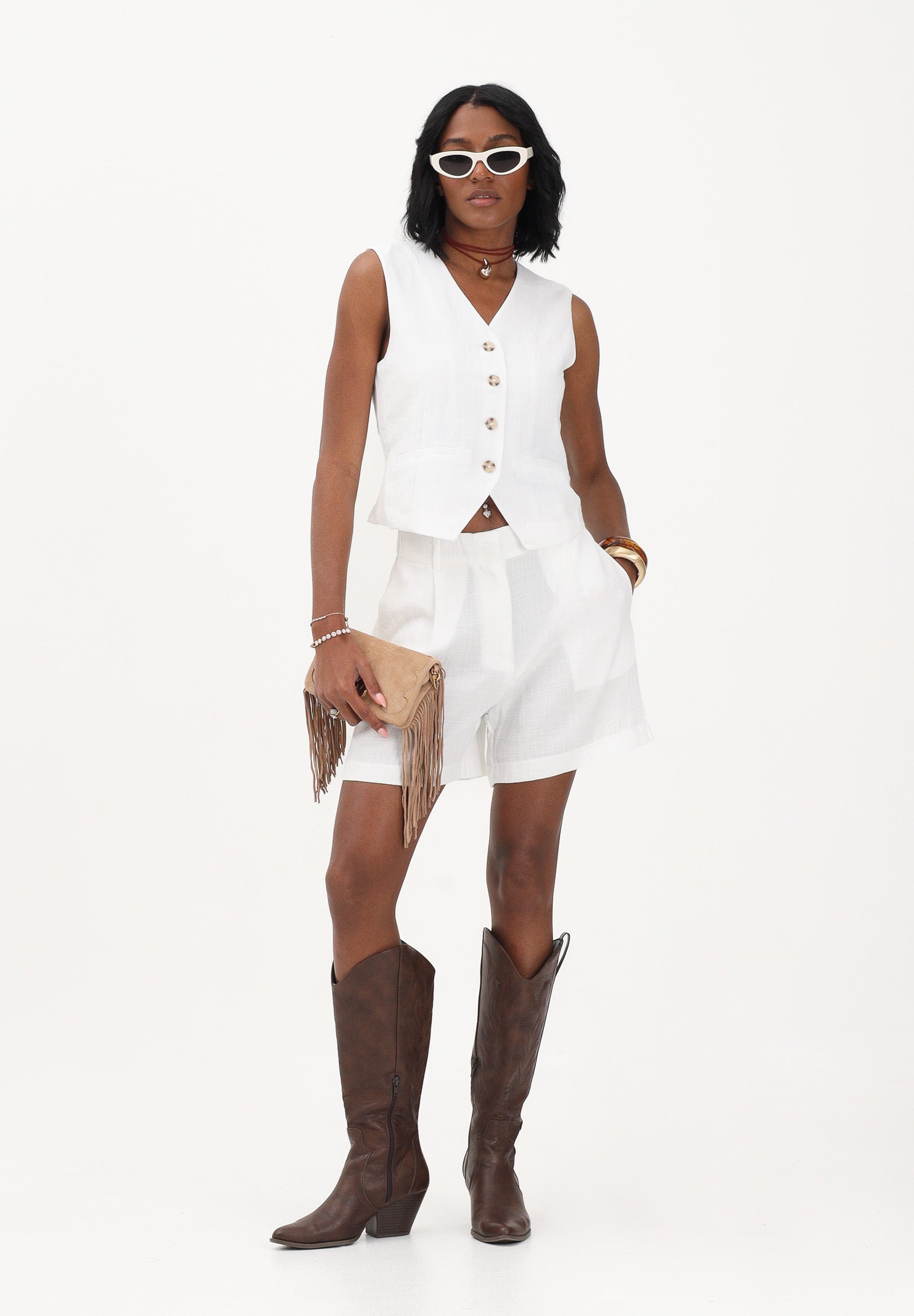ONLY Shorts bianco da donna 15370279 BRWI ONLY 