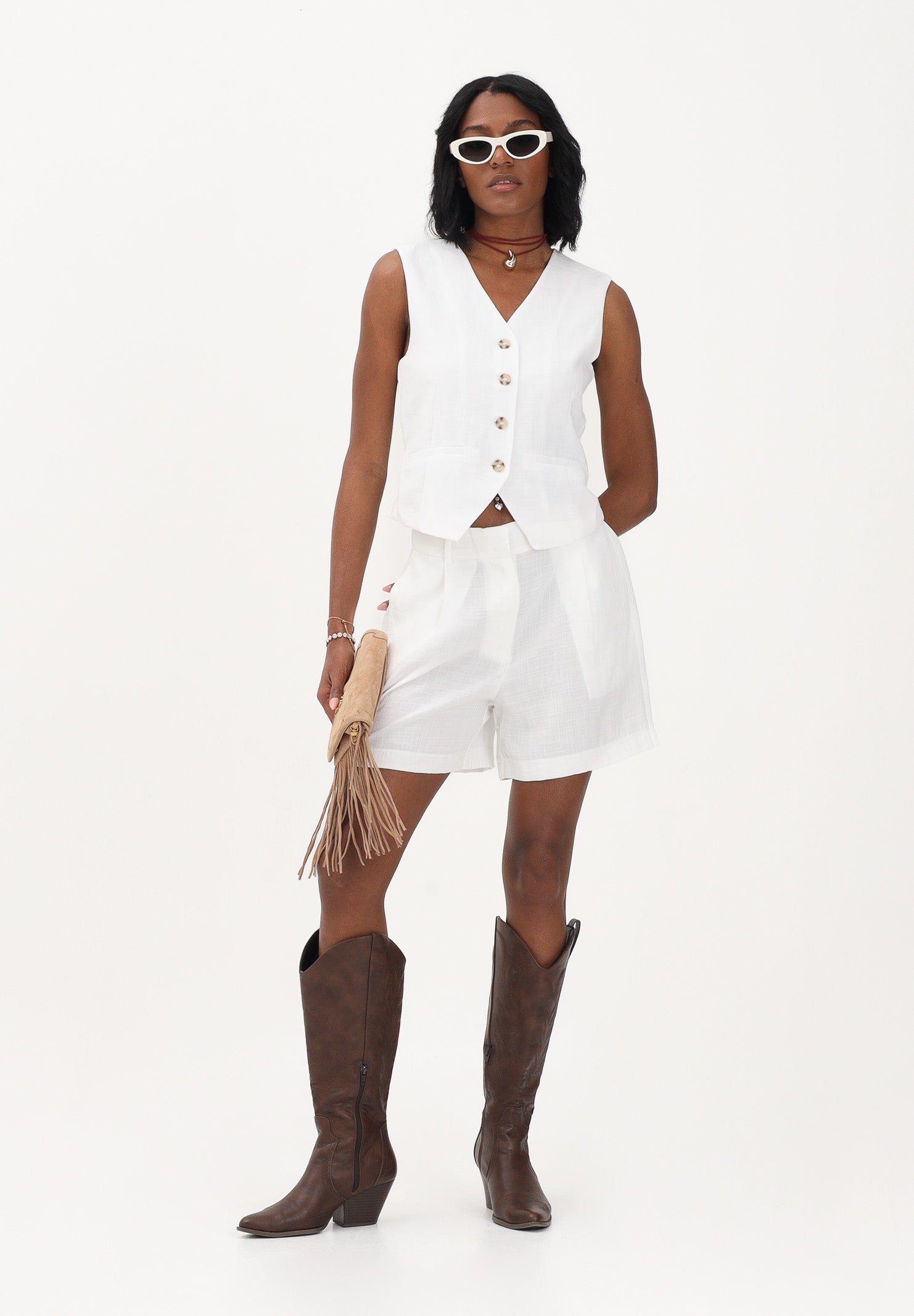 ONLY Shorts bianco da donna 15370279 BRWI ONLY 