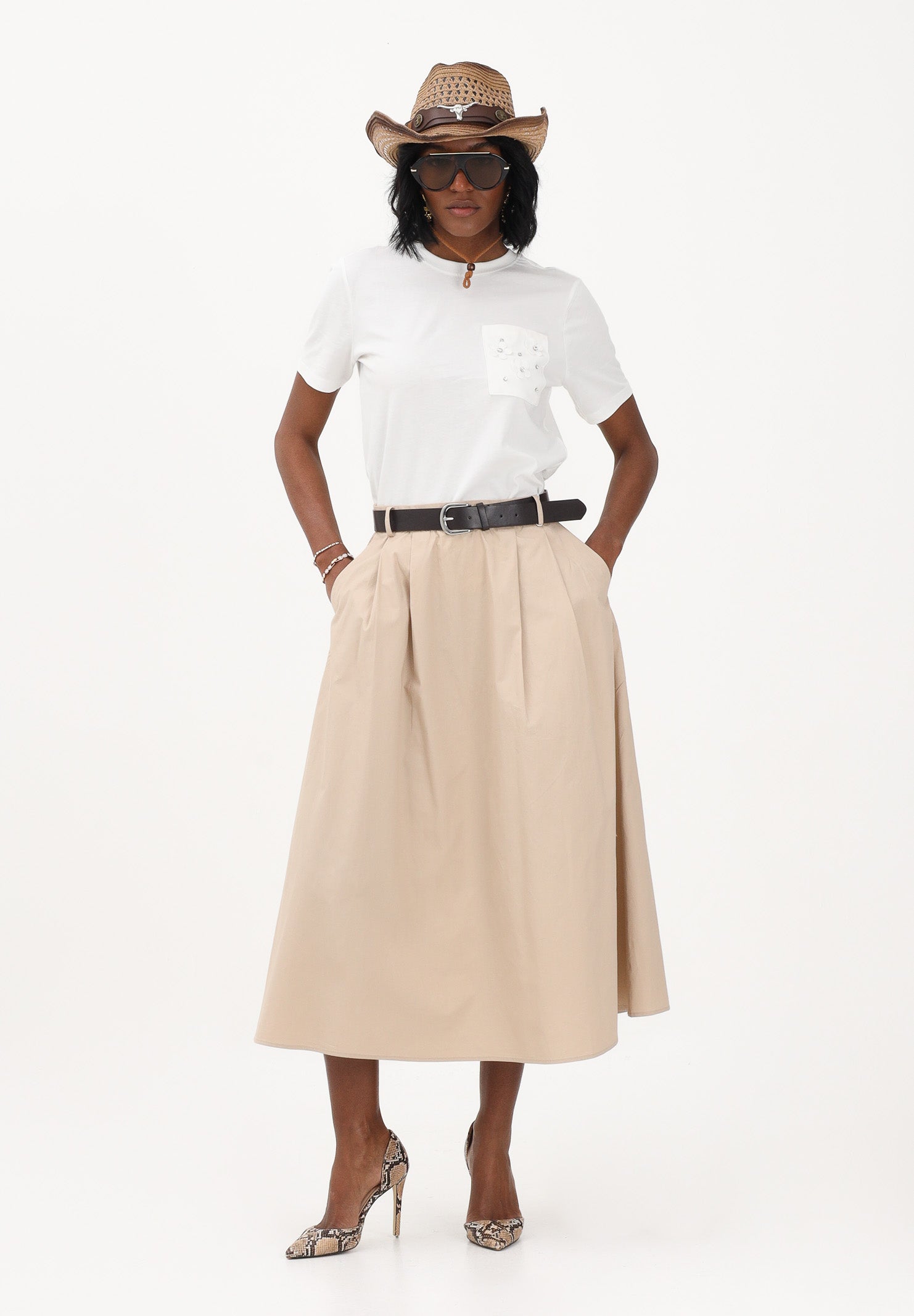 ONLY Gonna midi beige da donna 15370607 OXTA ONLY 