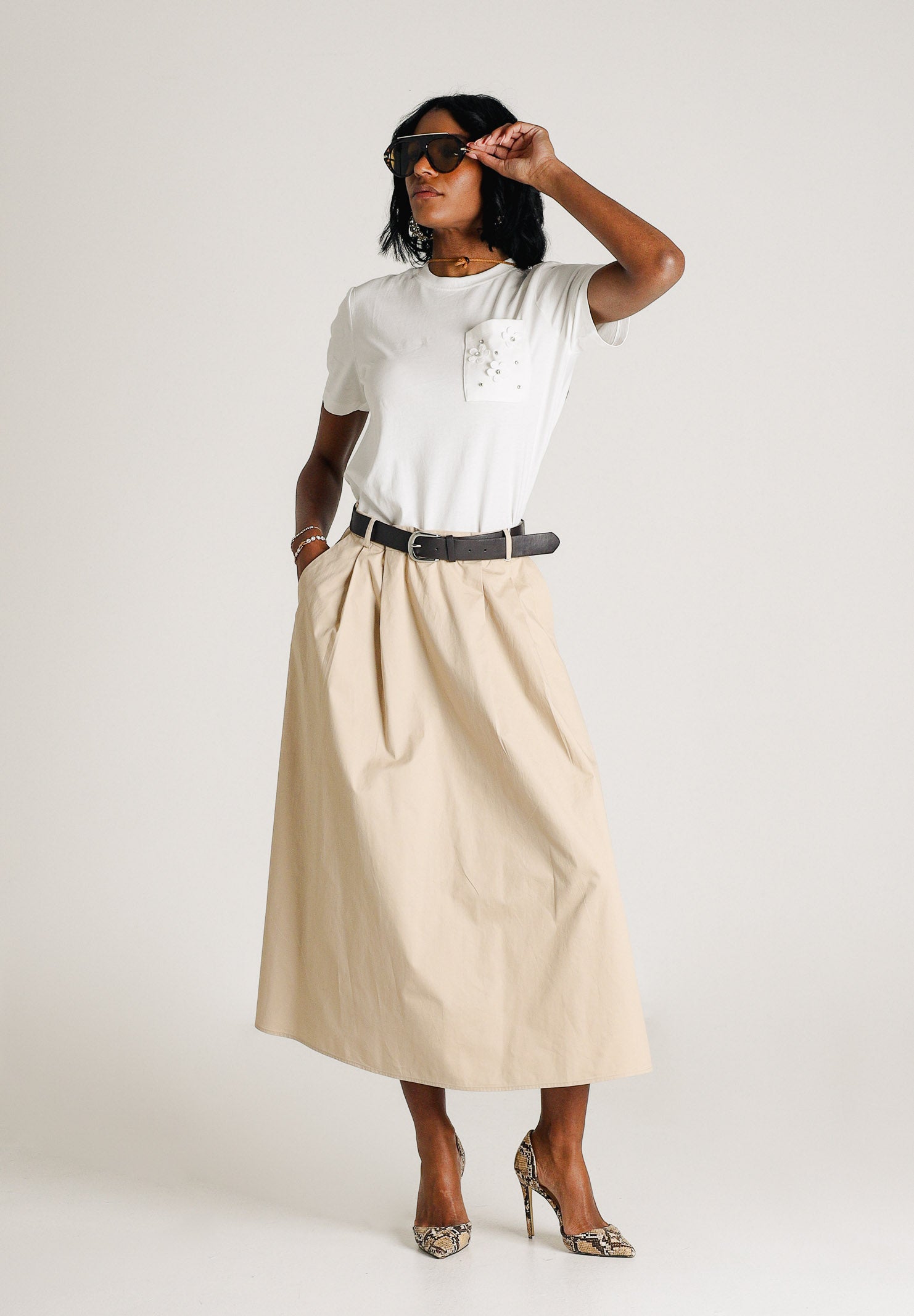 ONLY Gonna midi beige da donna 15370607 OXTA ONLY 