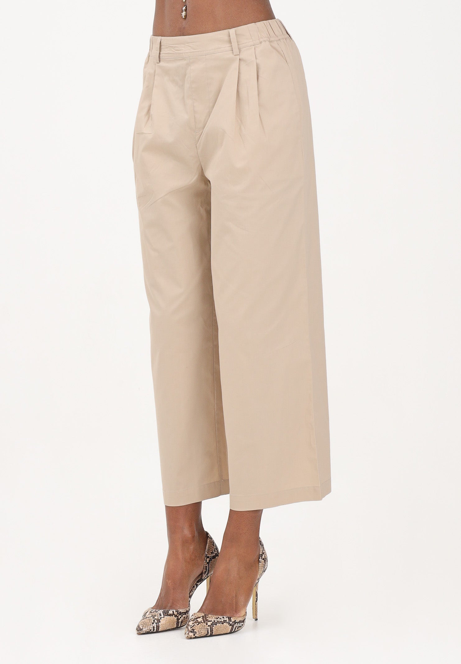 ONLY Pantalone cropped beige da donna 15370610 OXTA ONLY 