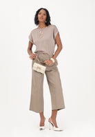 ONLY Pantalone cropped marrone da donna 15370610 WA ONLY 