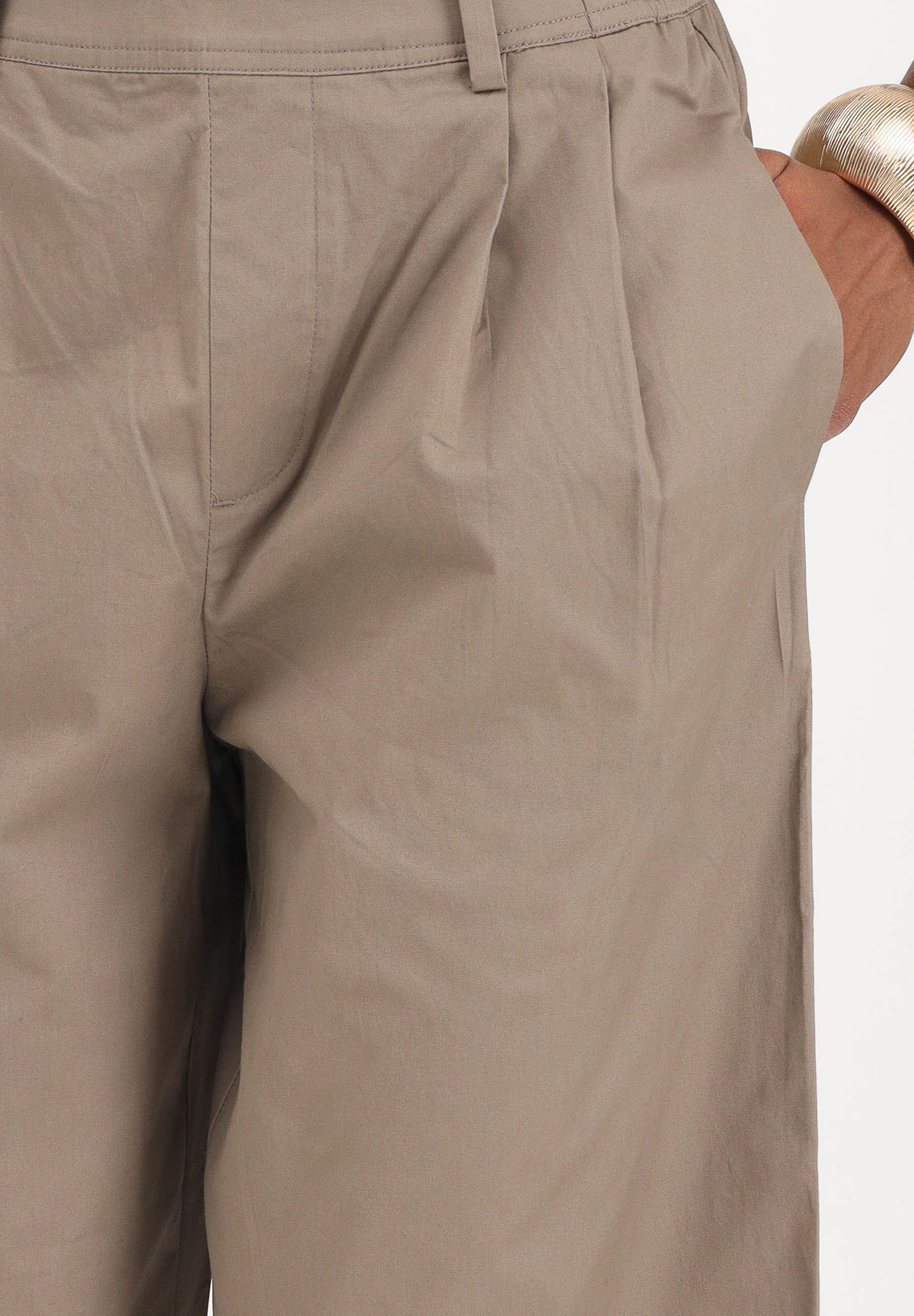 ONLY Pantalone cropped marrone da donna 15370610 WA ONLY 