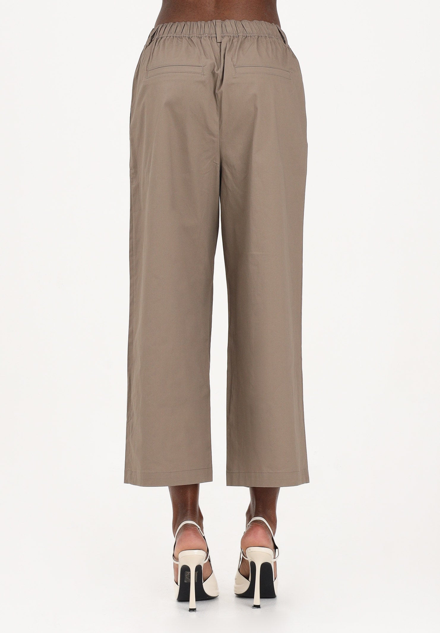 ONLY Pantalone cropped marrone da donna 15370610 WA ONLY 