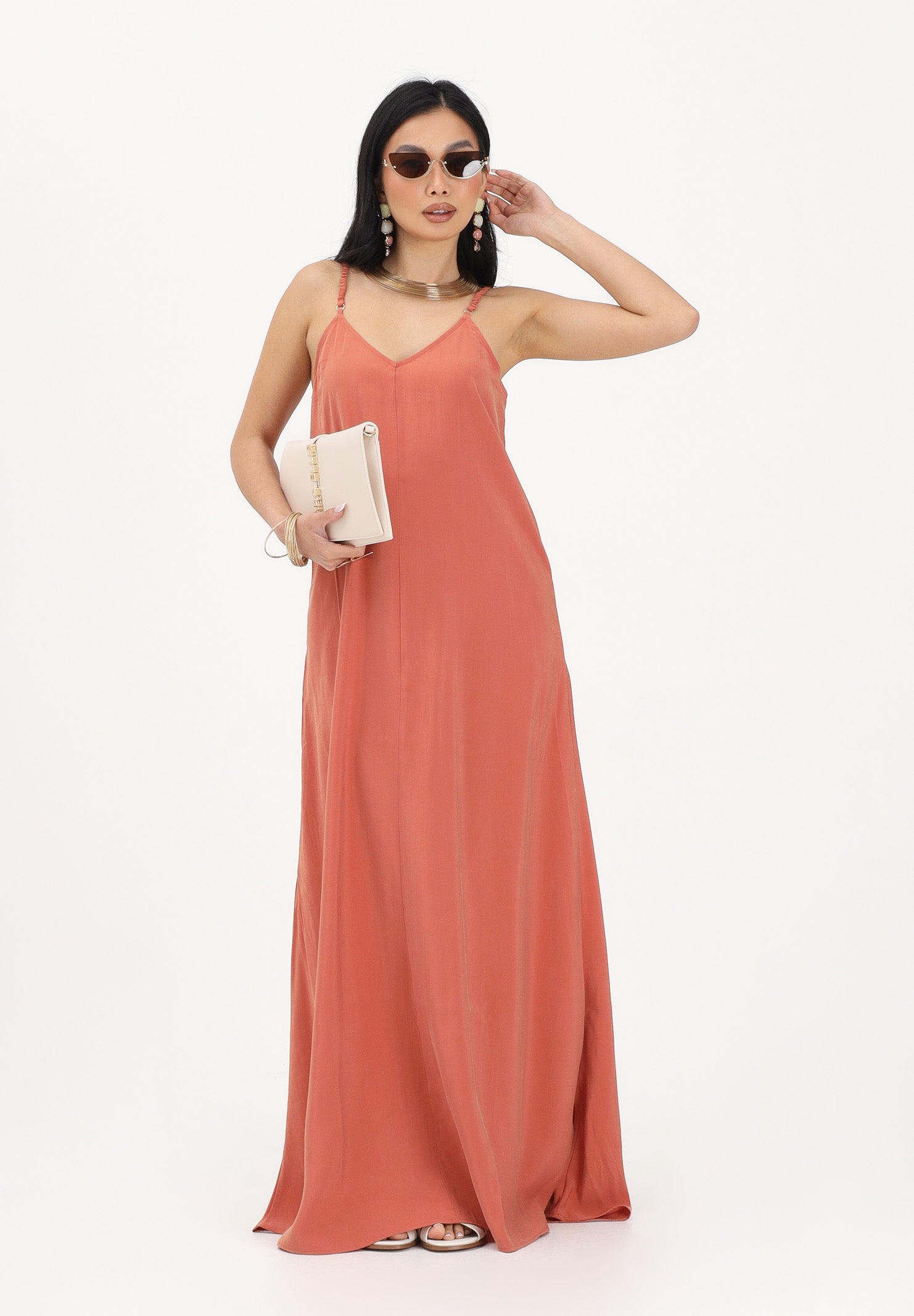 ONLY Abito lungo color salmone da donna 15371094 AR ONLY 