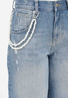 ONLY Bermuda in denim chiaro da donna con charms perline 15371252 MEBL ONLY 