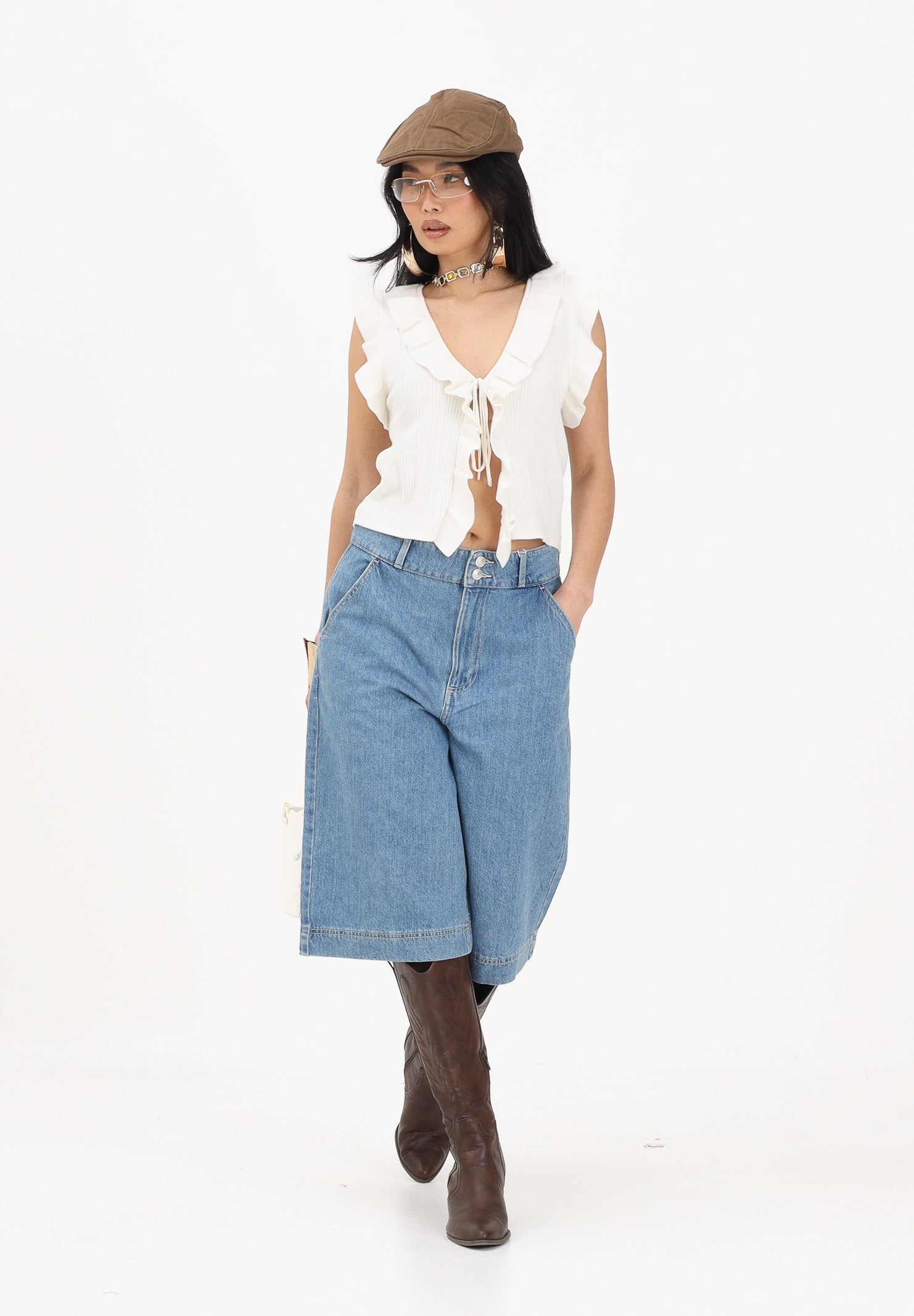 ONLY Bermuda in denim medio da donna 15371313 MEBL ONLY 