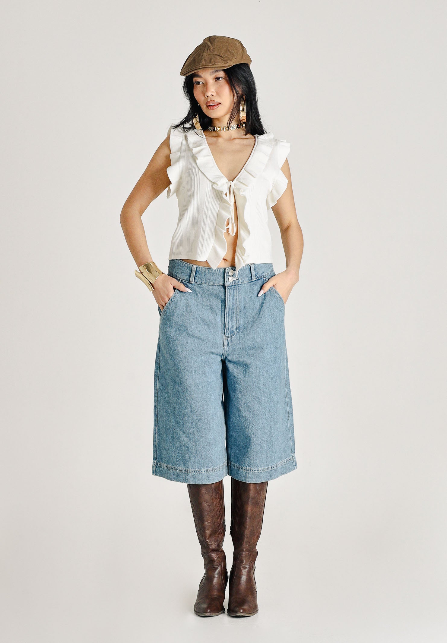 ONLY Bermuda in denim medio da donna 15371313 MEBL ONLY 