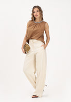 ONLY Top cammello da donna con dettaglio gioiello sullo scollo 15371623 TOCO ONLY 
