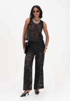 ONLY Pantalone nero da donna realizzato in raffinato tessuto pizzo lavorato 15372107 BL ONLY 
