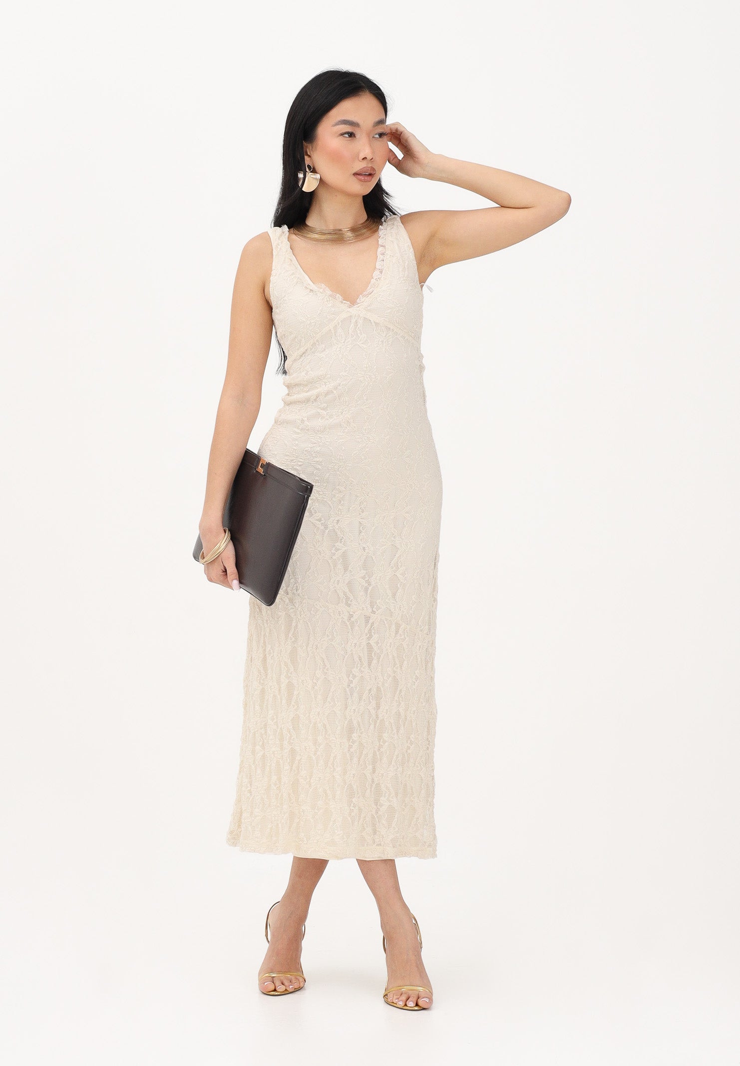 ONLY Abito lungo panna da donna 15372795 BI ONLY 