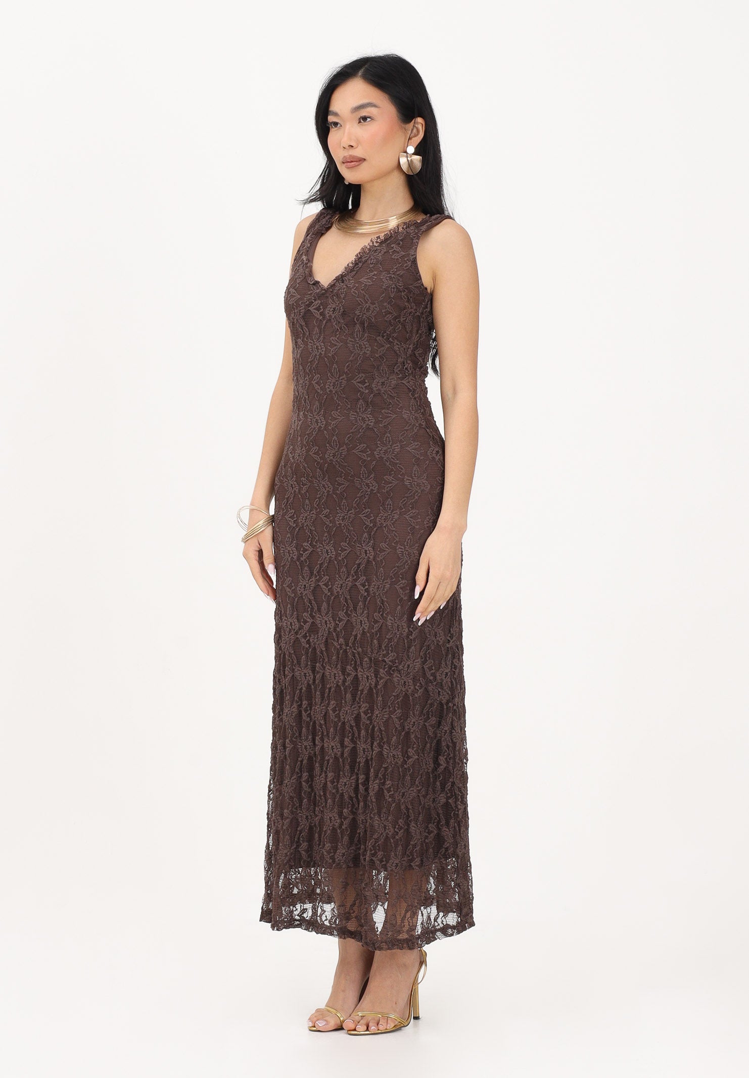 ONLY Abito lungo marrone da donna 15372795 SHBA ONLY 