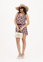 ONLY Shorts panna e bordeaux da donna in tessuto lavorato macramè 15373523 GRWI ONLY 