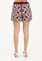 ONLY Shorts panna e bordeaux da donna in tessuto lavorato macramè 15373523 GRWI ONLY 