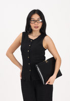ONLY Canotta nera da donna in tessuto leggermente goffrato 15374601 BL ONLY 