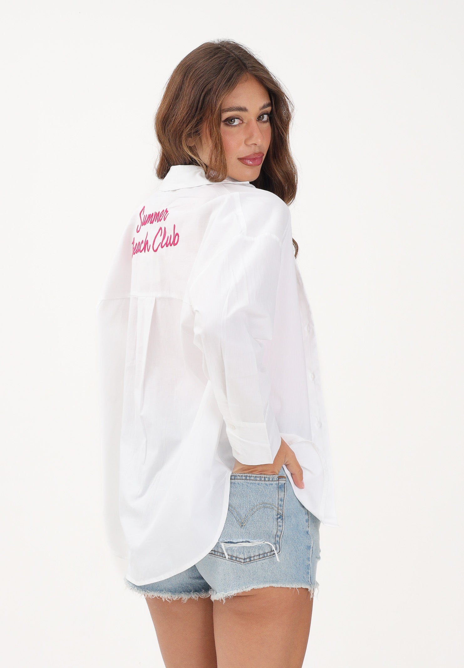 ONLY Camicia a manica lunga bianca da donna con ricamo sul retro 15375491 BRWIPI ONLY 