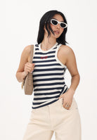 ONLY Canotta a righe panna e blu da donna con ricamo 15375771 BRWINA ONLY 