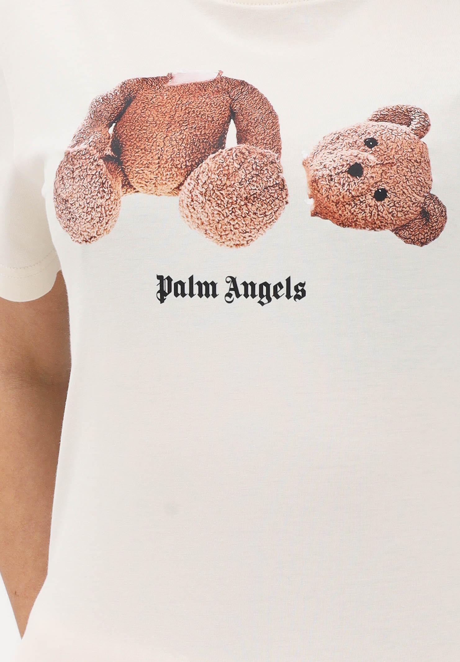 PALM ANGELS T-shirt a manica corta panna per donna, ragazzi e bambini con stampa PBAA003S26JER001 002 PALM ANGELS 