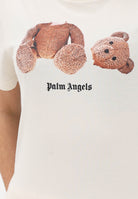 PALM ANGELS T-shirt a manica corta panna per donna, ragazzi e bambini con stampa PBAA003S26JER001 002 PALM ANGELS 