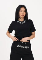 PALM ANGELS T-shirt a manica corta nera per donna, ragazzi e bambini con logo PBAA003S26JER004 110 PALM ANGELS 