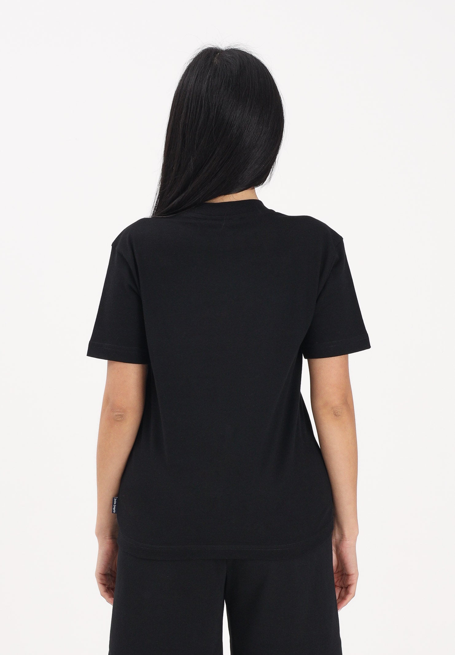 PALM ANGELS T-shirt a manica corta nera per donna, ragazzi e bambini con logo PBAA003S26JER004 110 PALM ANGELS 