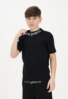 PALM ANGELS T-shirt a manica corta nera per donna, ragazzi e bambini con logo PBAA003S26JER004 110 PALM ANGELS 
