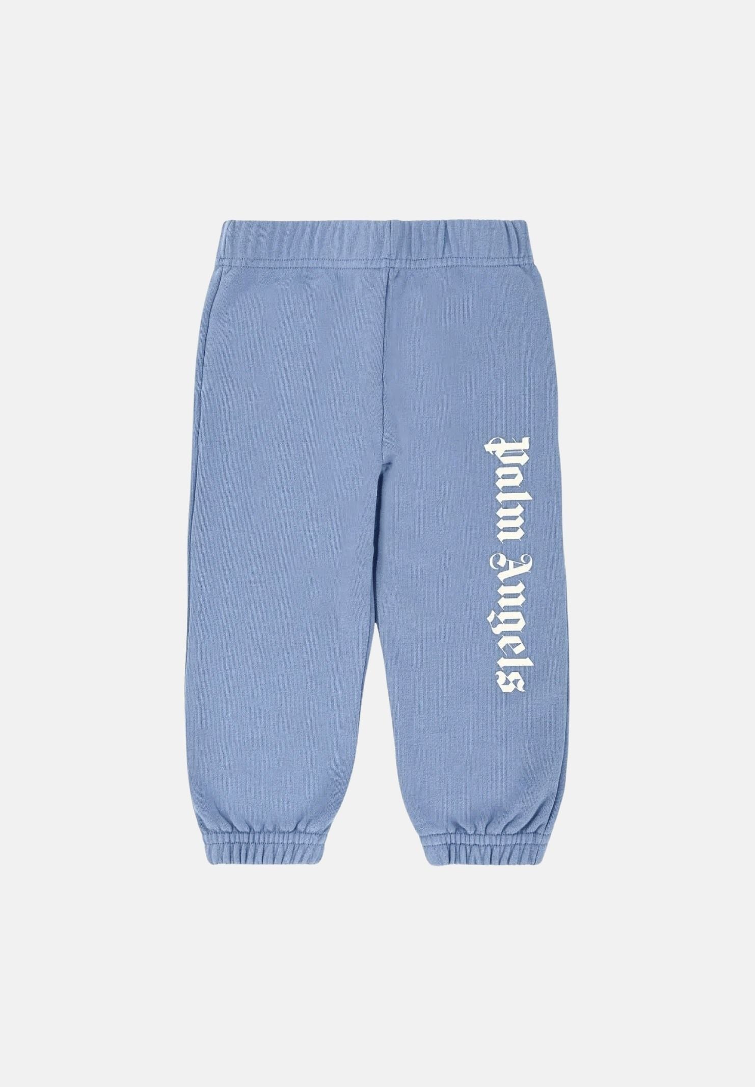PALM ANGELS Pantalone sportivo azzurro polvere da neonato con logo PBXD001S26FLE001 050 PALM ANGELS 