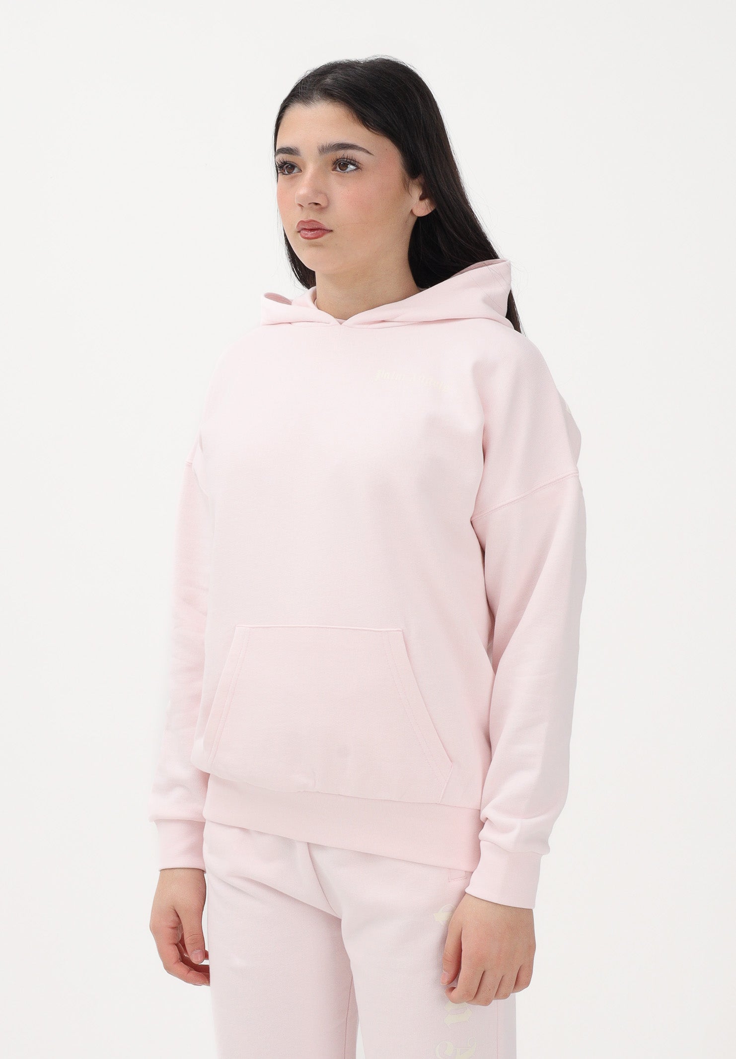 PALM ANGELS Felpa con cappuccio rosa per donna, ragazze e bambine rifinita da logo PGBB014S26FLE001 042 PALM ANGELS 