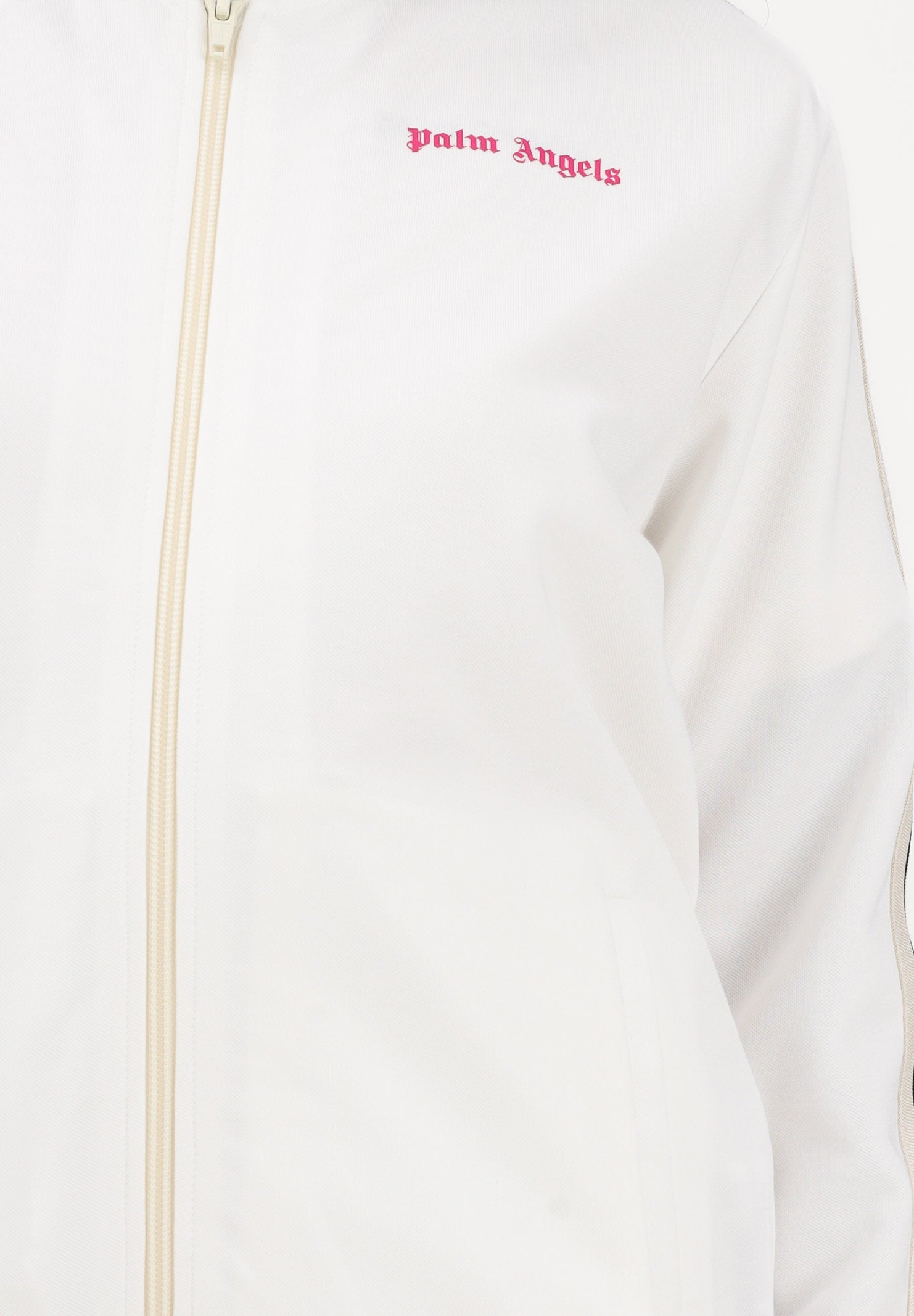 PALM ANGELS Felpa con zip bianca per donna, ragazze e bambine con logo PGBD002S26FAB001 002 PALM ANGELS 