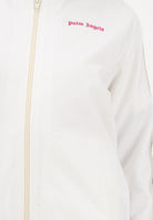 PALM ANGELS Felpa con zip bianca per donna, ragazze e bambine con logo PGBD002S26FAB001 002 PALM ANGELS 
