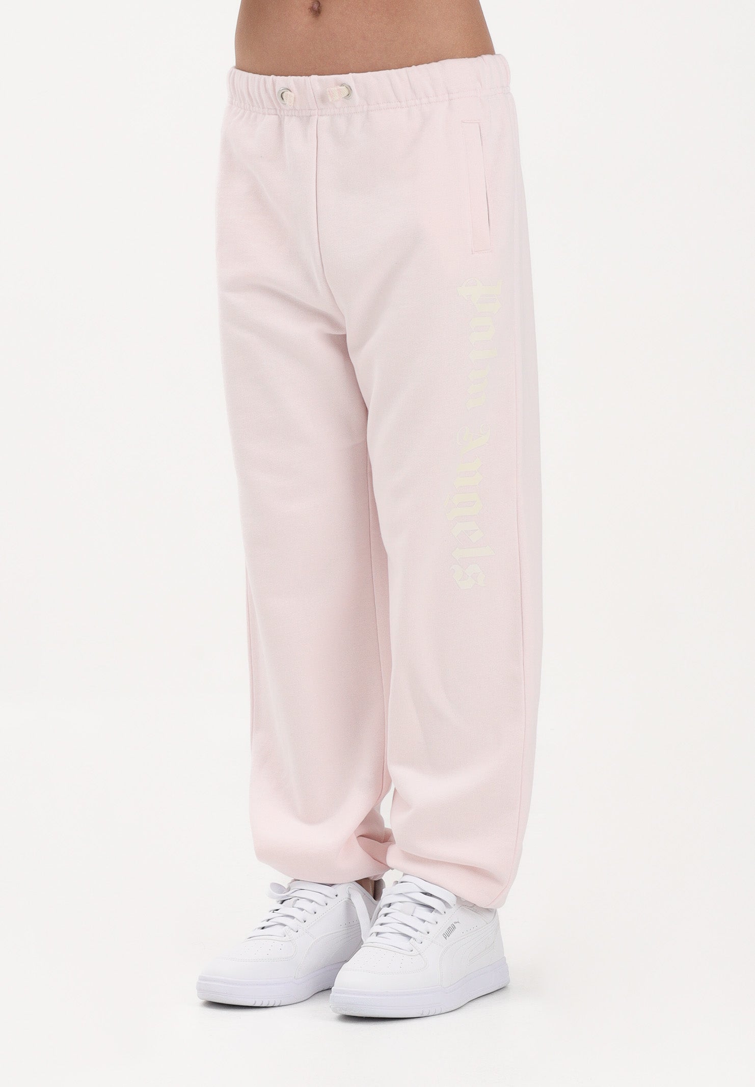 PALM ANGELS Pantalone sportivo rosa per donna, ragazze e bambine con stampa logo PGCH008S26FLE001 042 PALM ANGELS 