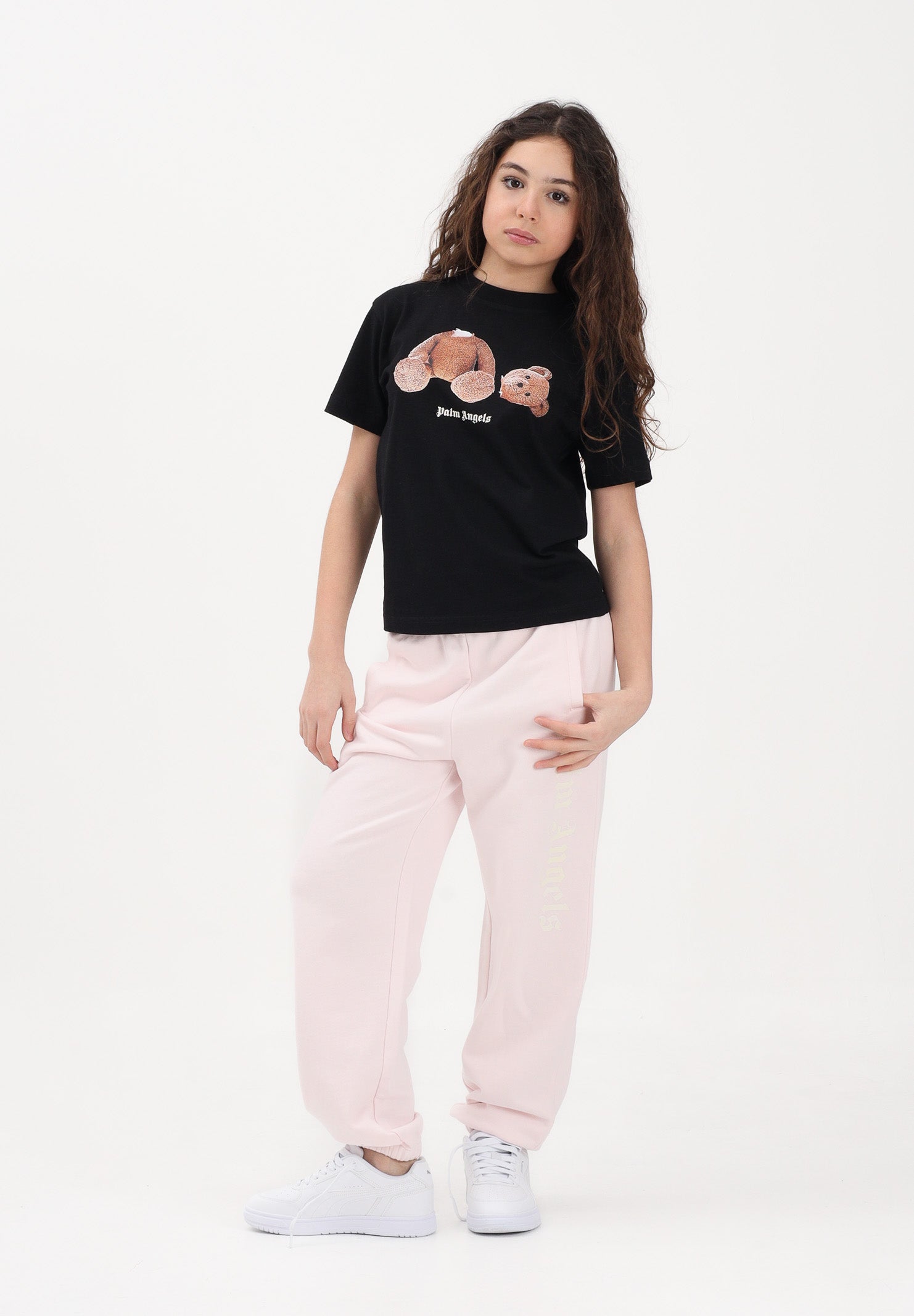 PALM ANGELS Pantalone sportivo rosa per donna, ragazze e bambine con stampa logo PGCH008S26FLE001 042 PALM ANGELS 