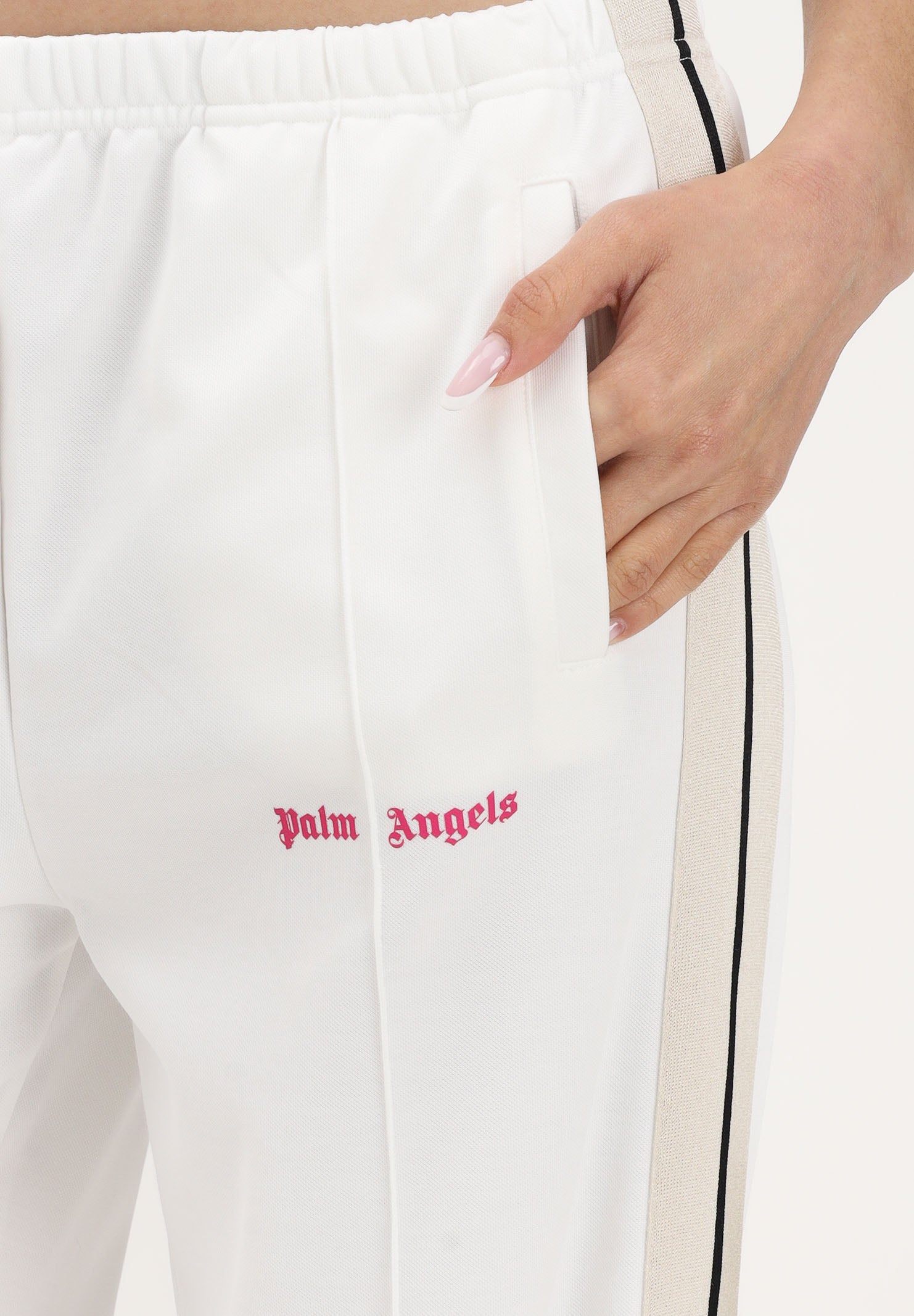 PALM ANGELS Pantalone sportivo bianco per donna, ragazze e bambine con logo PGCJ006S26FAB001 002 PALM ANGELS 