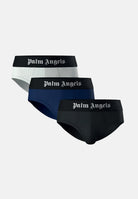 PALM ANGELS Slip (3 paia) blu, bianco e nero da uomo con logo PLA1UMBSP01TR AS PALM ANGELS 